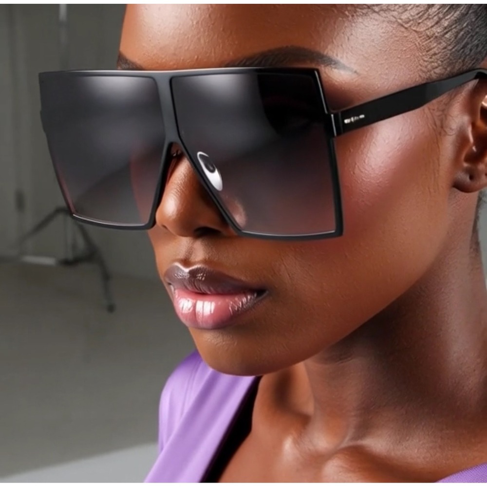 Oversized Square Sunglasses Flat Top Shield Shades Fashion Sun Glasses
